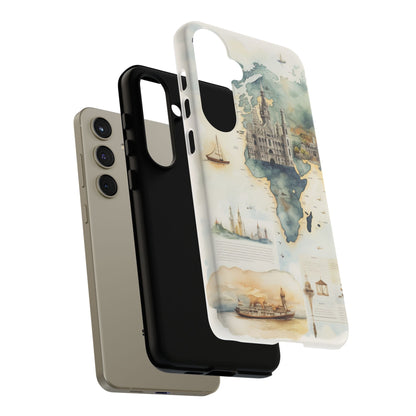 Hard Phone Case — Watercolor Fantasy Map Castle Design