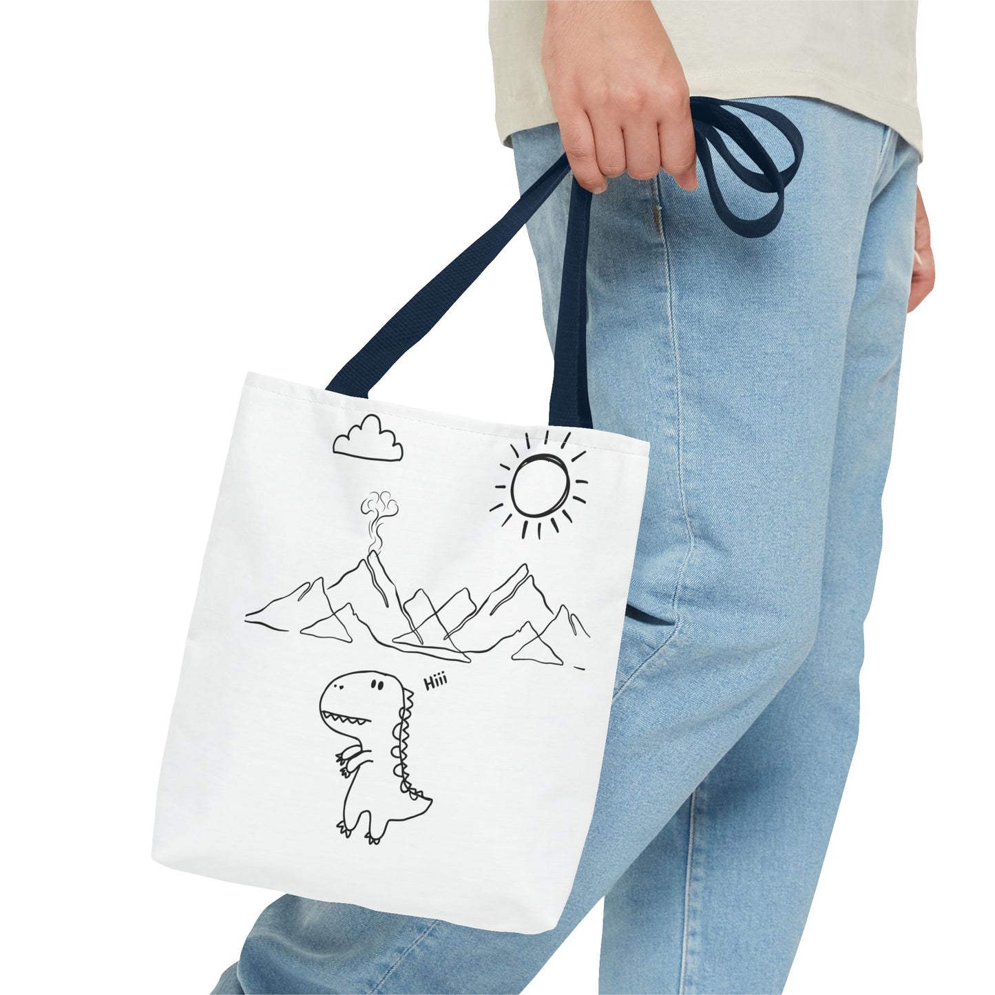 Tote Bag .Dinosaurs,white and black , perfect for gifts for her, perfect gifts for him.