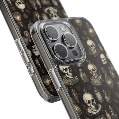 Gothic Skull Phone Case | Clear Impact-Resistant Cases for Halloween, Gothic Aesthetic, Unique Gift, Skull Lover, Spooky Decor