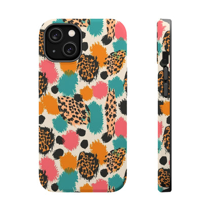 Leopard Splash Magnetic Impact Phone Case — Colorful Abstract Animal Print