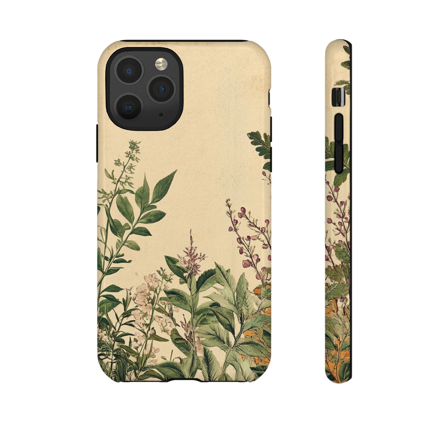 Floral Vintage Tough Case – Botanical Protective Phone Cover,Plants Lovers