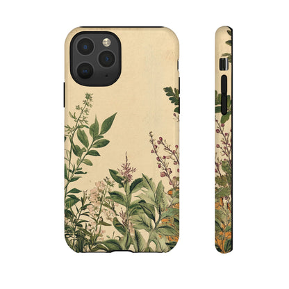 Floral Vintage Tough Case – Botanical Protective Phone Cover,Plants Lovers