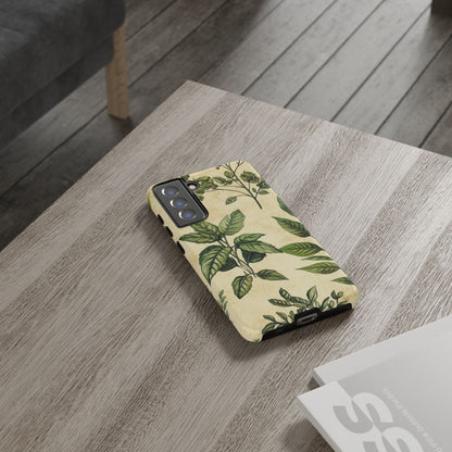 Botanical Leaves Tough Phone Case — Vintage Green Plant Print