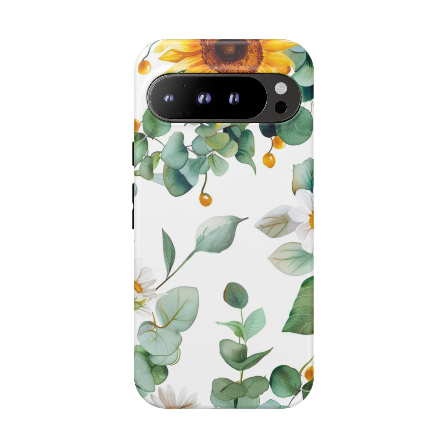 Sunflower & Eucalyptus Tough Phone Case — Protective Floral iPhone Case