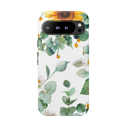 Sunflower & Eucalyptus Tough Phone Case — Protective Floral iPhone Case