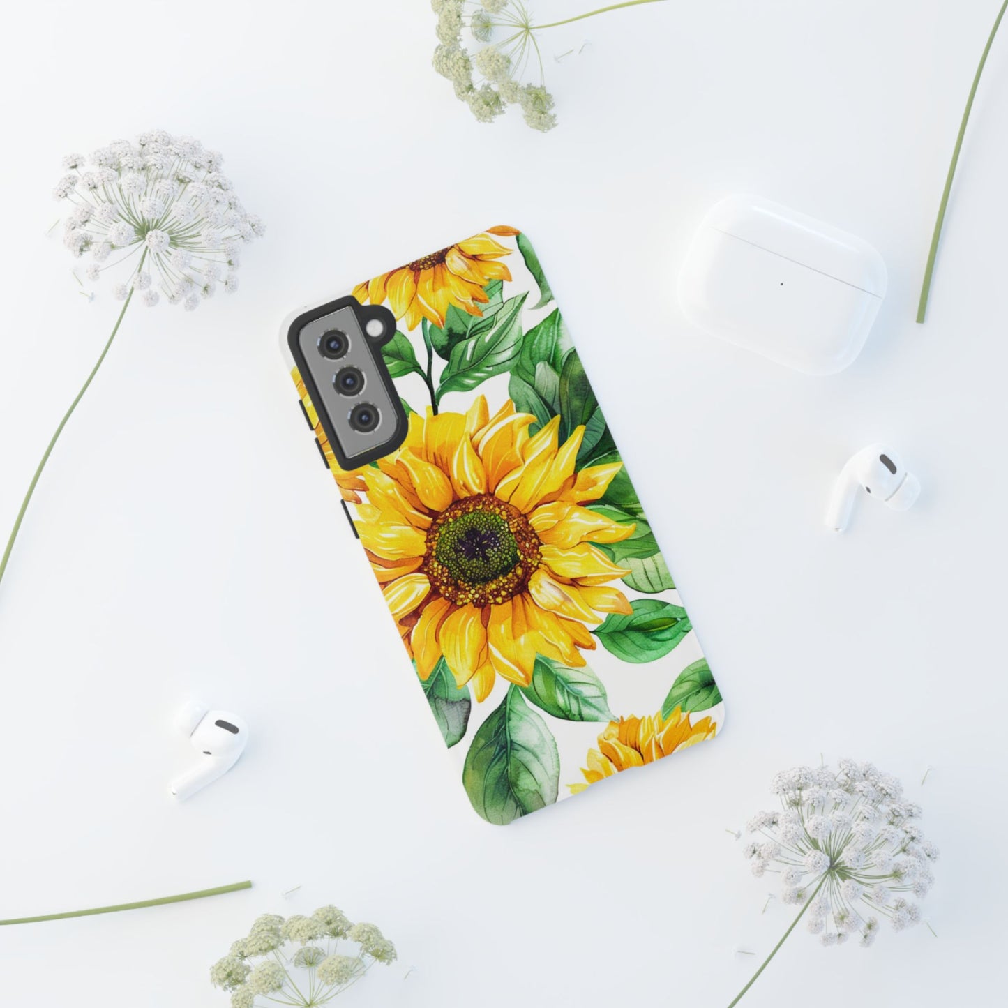 Sunflower Tough Phone Case — Bright Floral Protective Cover