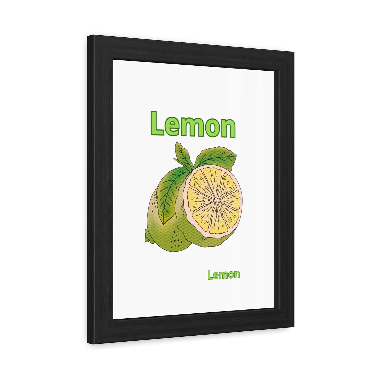 Lemon Framed Poster, Bright Home Decor, Kitchen Art, Gift for Citrus Lovers, Fresh Farmhouse Style