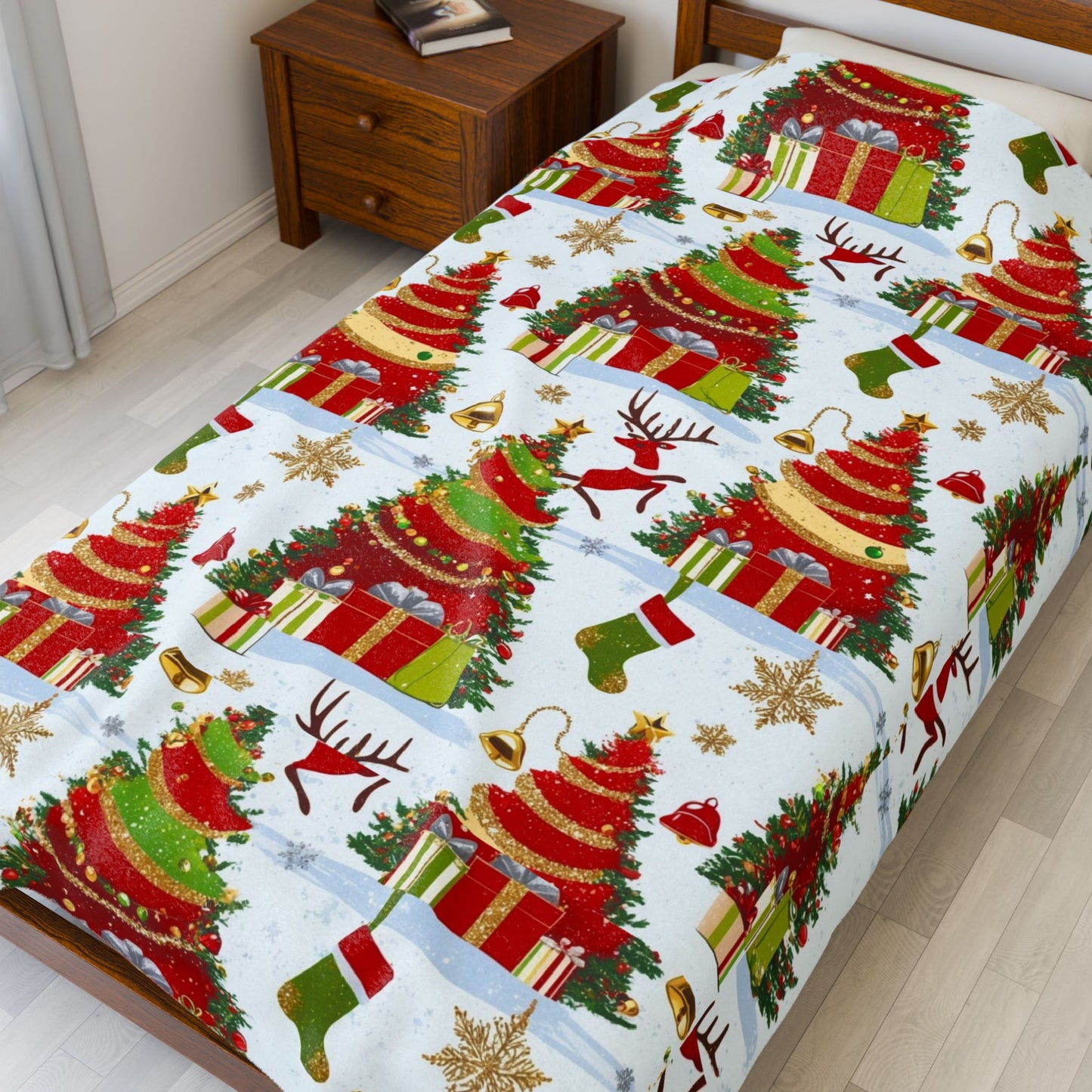 Cozy Christmas Plush Blanket | Soft Holiday Throw, Winter Decor, Seasonal Comfort, Perfect Gift, Winter Wonderland