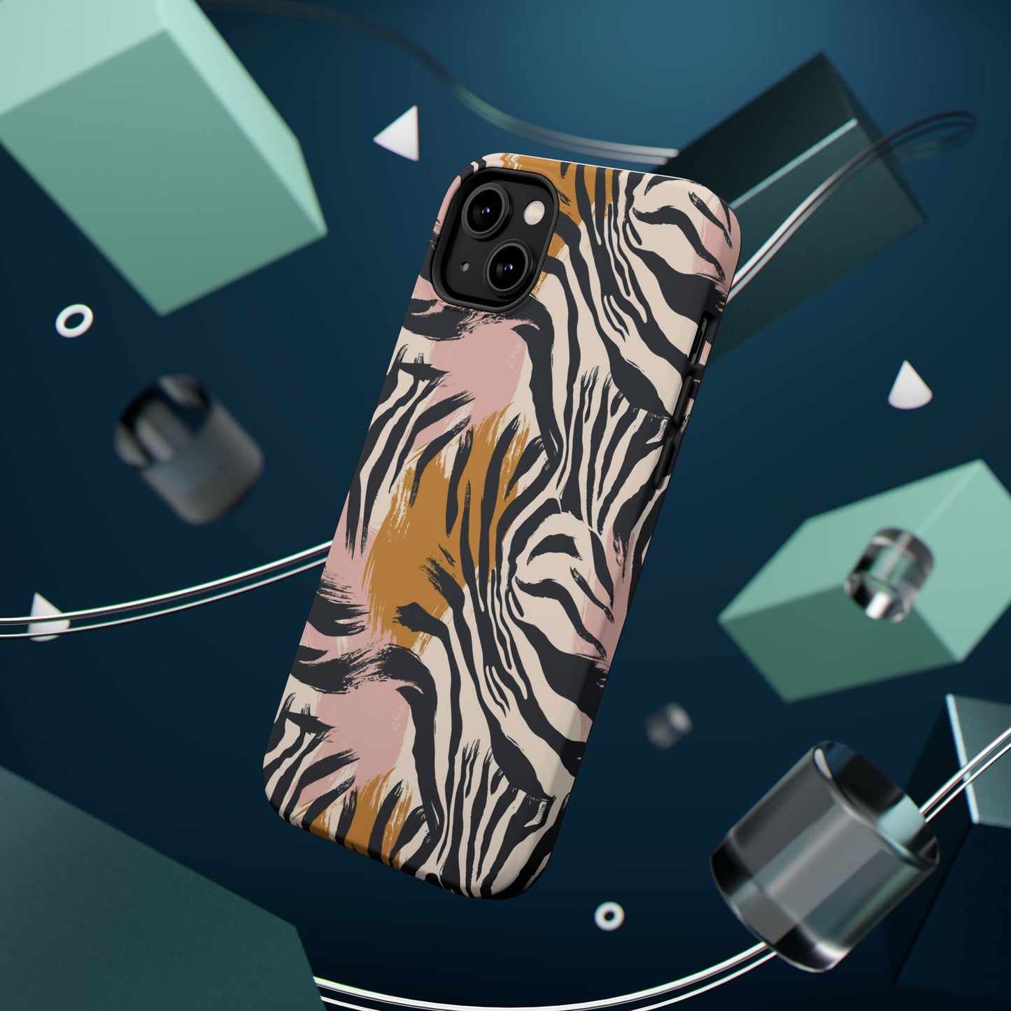 Zebra Brushstroke Magnetic Impact Phone Case,Africa Pattern