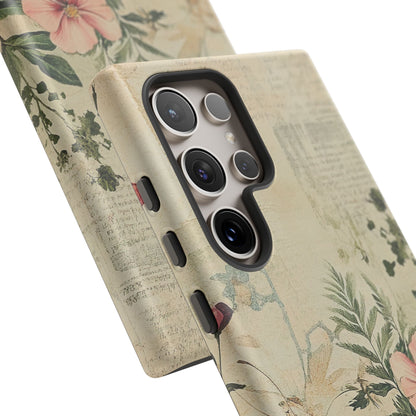 Floral Vintage Tough Case – Botanical Protective Phone Cover,Plants Lovers