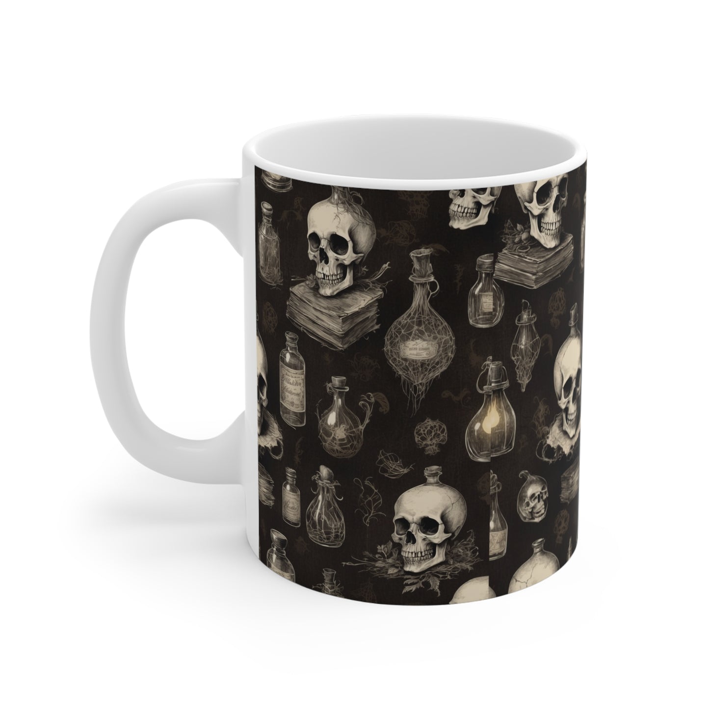 Gothic Skull Mug | Dark Aesthetic Drinkware | Halloween Coffee Cup, Spooky Gift for Witch Lovers, Home Decor