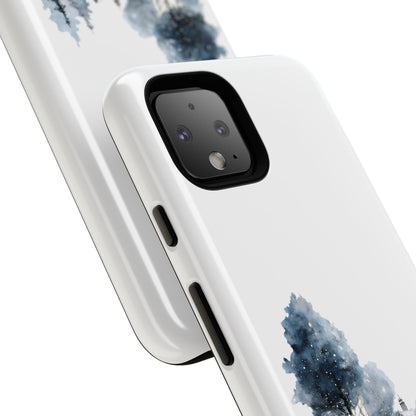 Nature-Inspired Tough Phone Case with Winter Cabin Design