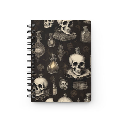 Gothic Spiral Bound Journal - Dark Aesthetic Notebook, Perfect for Writing, Sketching, Halloween Decor, Gift for Him/Her