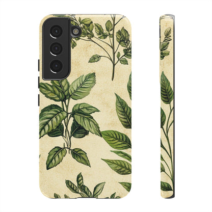 Botanical Leaves Tough Phone Case — Vintage Green Plant Print