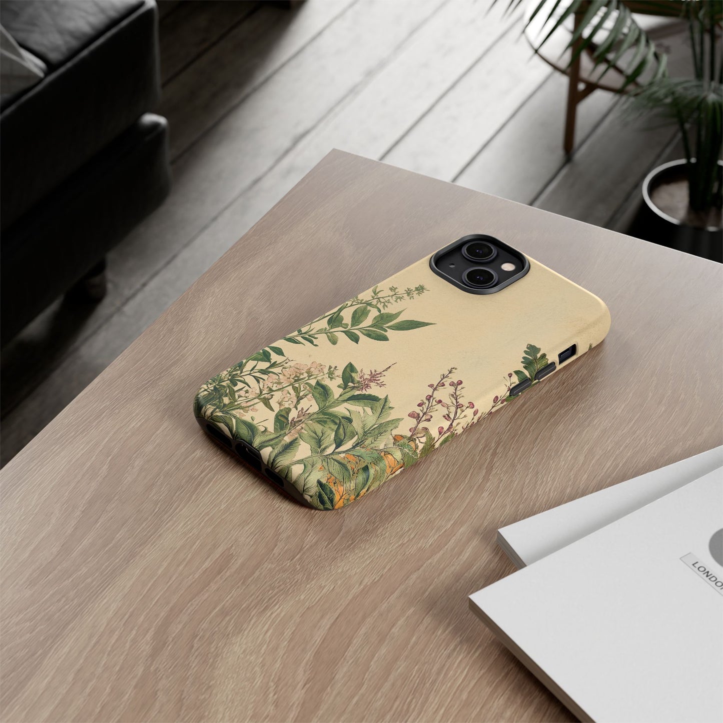 Floral Vintage Tough Case – Botanical Protective Phone Cover,Plants Lovers