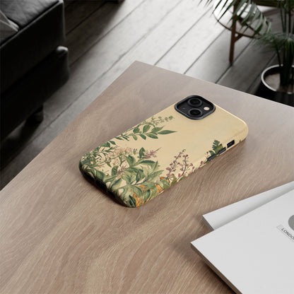 Floral Vintage Tough Case – Botanical Protective Phone Cover,Plants Lovers