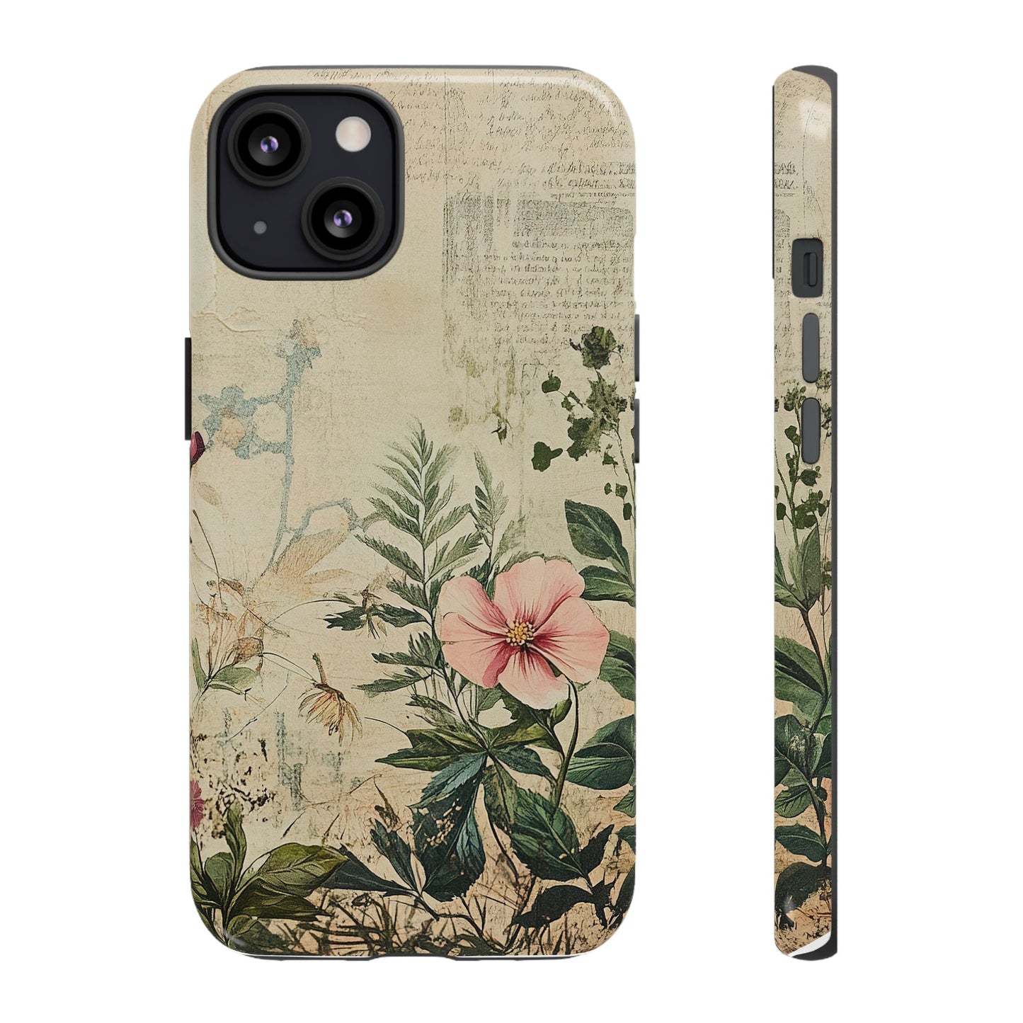 Floral Vintage Tough Case – Botanical Protective Phone Cover,Plants Lovers