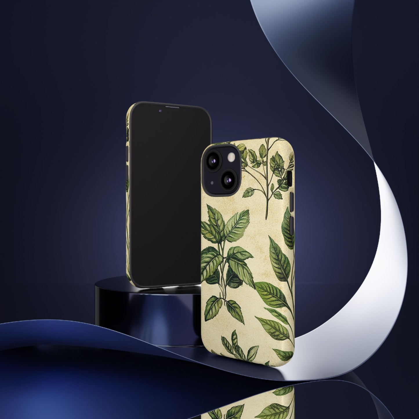 Botanical Leaves Tough Phone Case — Vintage Green Plant Print