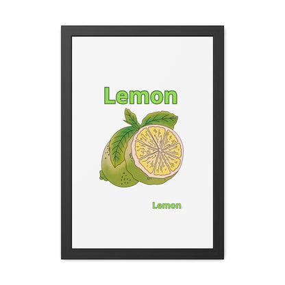 Lemon Framed Poster, Bright Home Decor, Kitchen Art, Gift for Citrus Lovers, Fresh Farmhouse Style