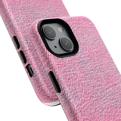 Pink Textured Tough Magnetic Phone Case — Durable Magnetic Snap-On iPhone Cover