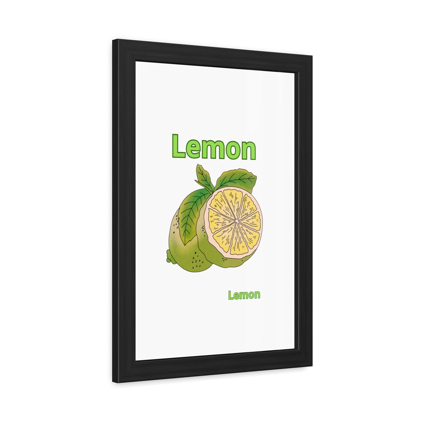 Lemon Framed Poster, Bright Home Decor, Kitchen Art, Gift for Citrus Lovers, Fresh Farmhouse Style