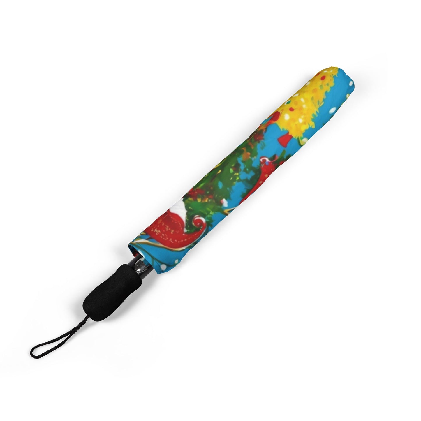 Festive Christmas Umbrella, Holiday Foldable Umbrella, Cute Rain Gear, Gift for Her, Waterproof Umbrella with Bow Design,Christmas holiday