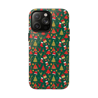 Christmas Tough Magnetic Phone Case | Festive Holiday Accessory | Cute Santa & Tree Design, Gift for Him/Her, Seasonal Tech
