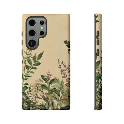 Floral Vintage Tough Case – Botanical Protective Phone Cover,Plants Lovers