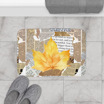 Autumn Leaves Bath Mat, Cozy Bathroom Decor, Fall-Themed Home, Nature Lover Gift, Seasonal Bathroom Accents.