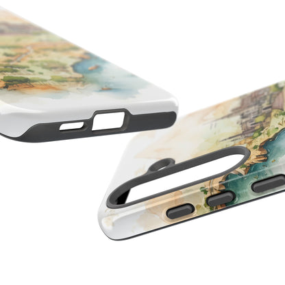 Hard Phone Case — Watercolor Fantasy Map Castle Design