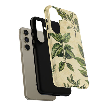 Botanical Leaves Tough Phone Case — Vintage Green Plant Print