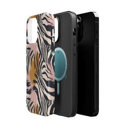 Zebra Brushstroke Magnetic Impact Phone Case,Africa Pattern