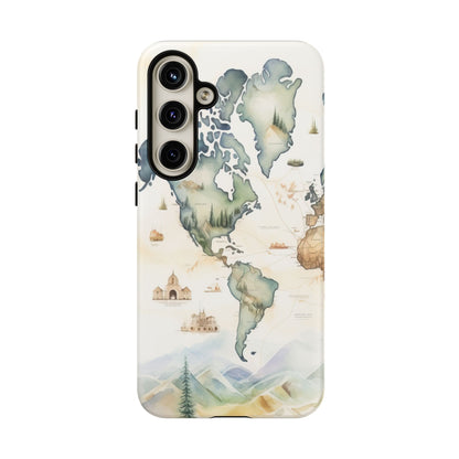 Hard Phone Case — Watercolor Fantasy Map Castle Design