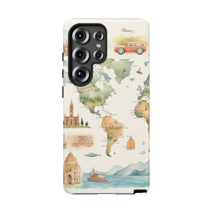Hard Phone Case — Watercolor Fantasy Map Castle Design
