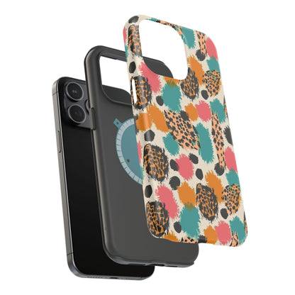 Leopard Splash Magnetic Impact Phone Case — Colorful Abstract Animal Print