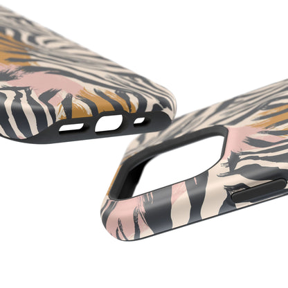 Zebra Brushstroke Magnetic Impact Phone Case,Africa Pattern