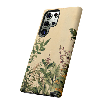Floral Vintage Tough Case – Botanical Protective Phone Cover,Plants Lovers