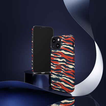 Patriotic Red White Blue Zebra Phone Case,Africa Pattern