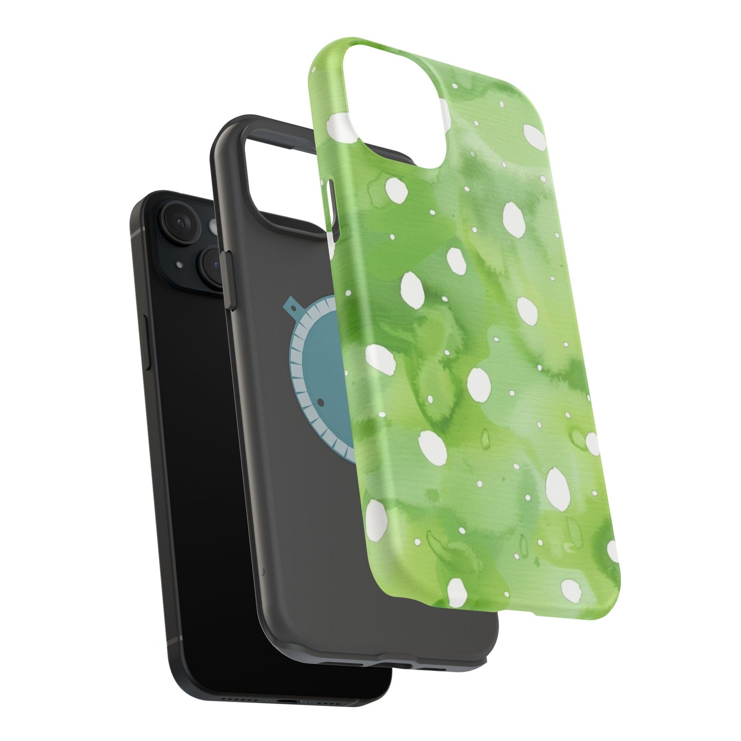 Green Watercolor Polka Dot Magnetic Impact Phone Case