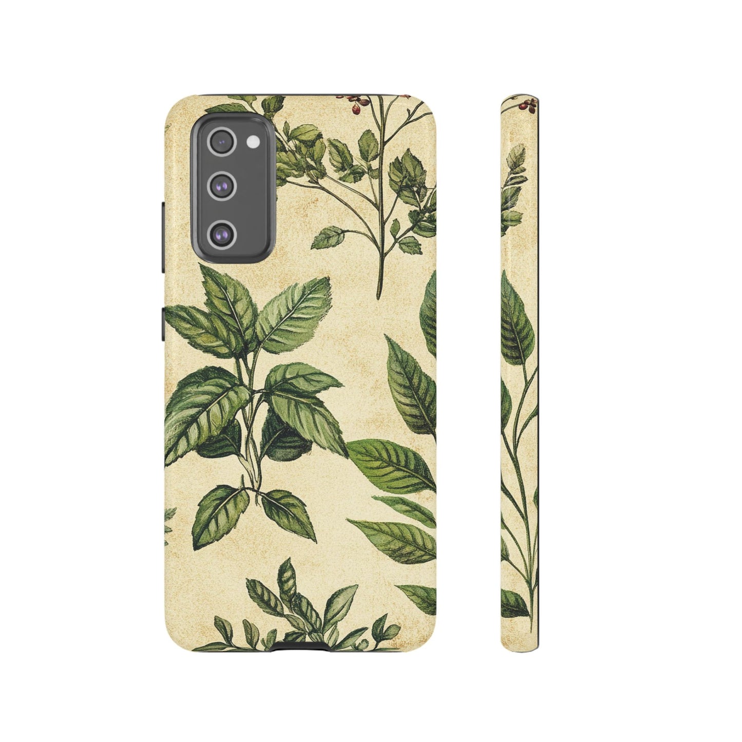 Botanical Leaves Tough Phone Case — Vintage Green Plant Print