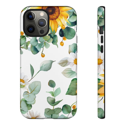 Sunflower & Eucalyptus Tough Phone Case — Protective Floral iPhone Case