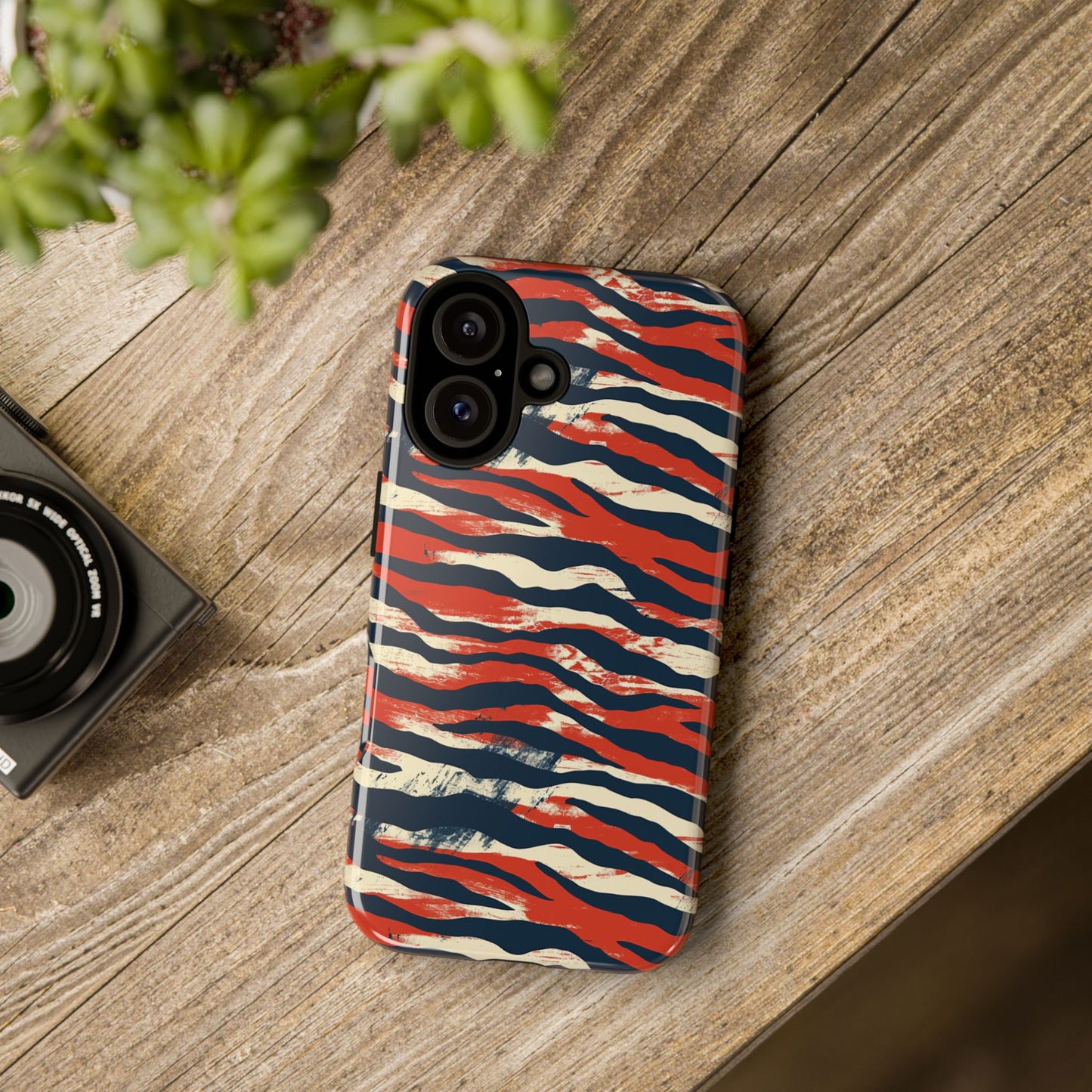 Patriotic Red White Blue Zebra Phone Case,Africa Pattern