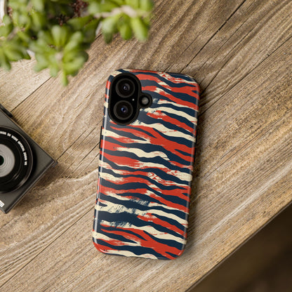Patriotic Red White Blue Zebra Phone Case,Africa Pattern