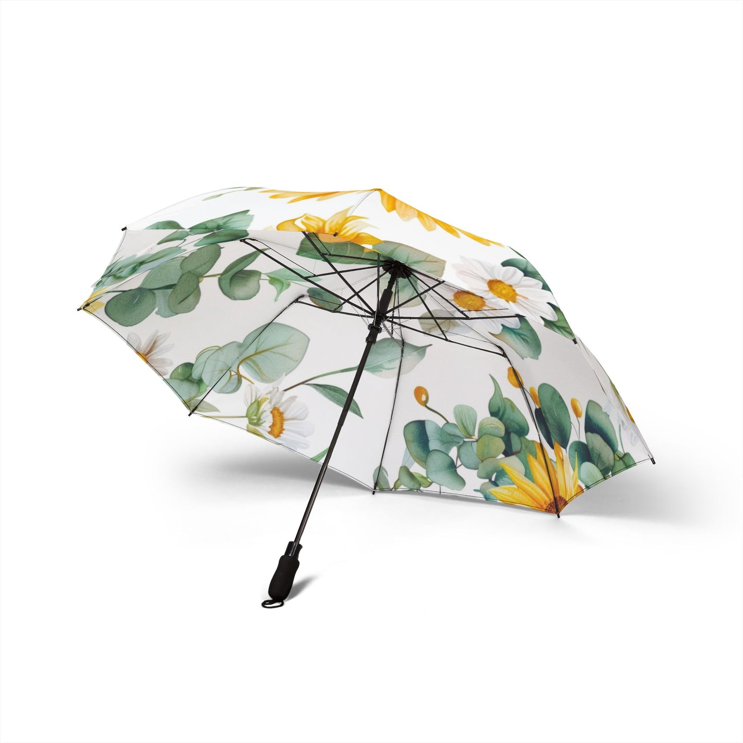Sunflower Foldable Umbrella — Semi-Automatic Compact Rain Parasol