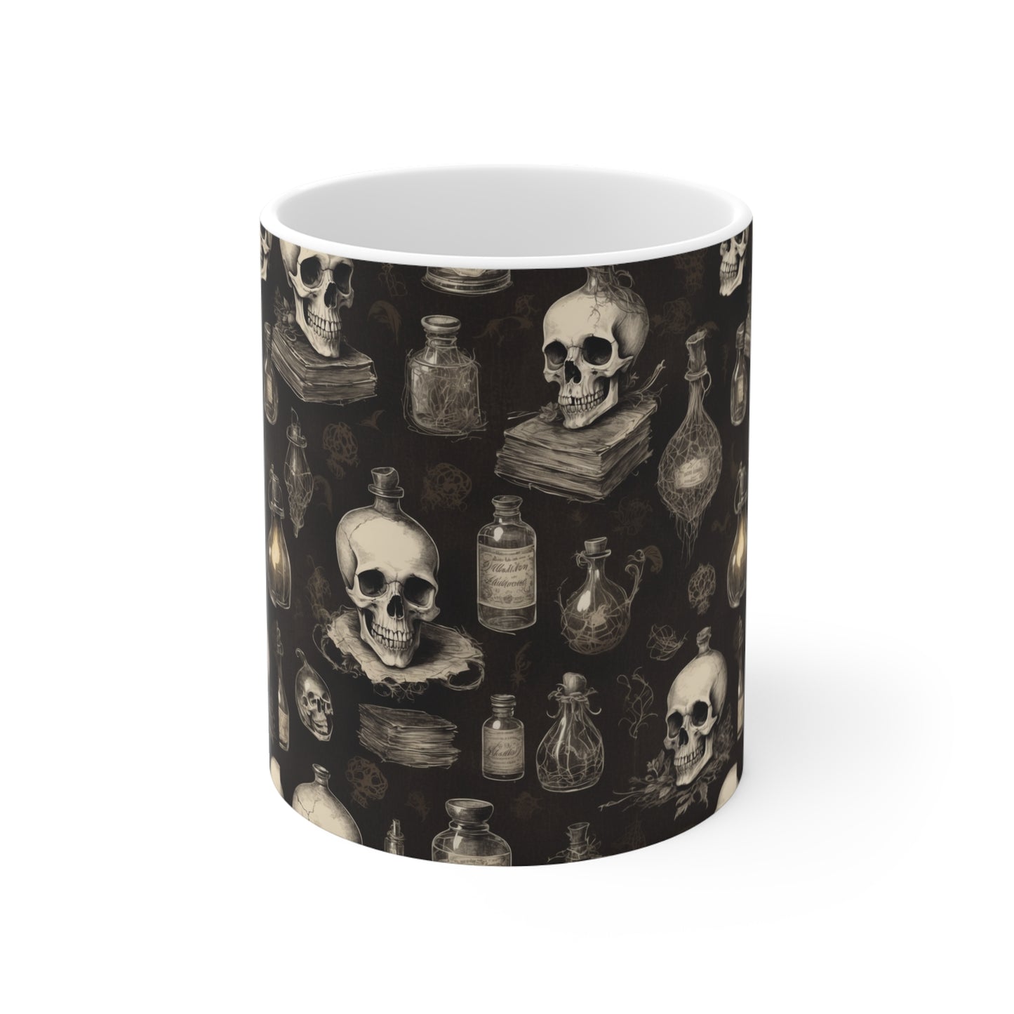 Gothic Skull Mug | Dark Aesthetic Drinkware | Halloween Coffee Cup, Spooky Gift for Witch Lovers, Home Decor