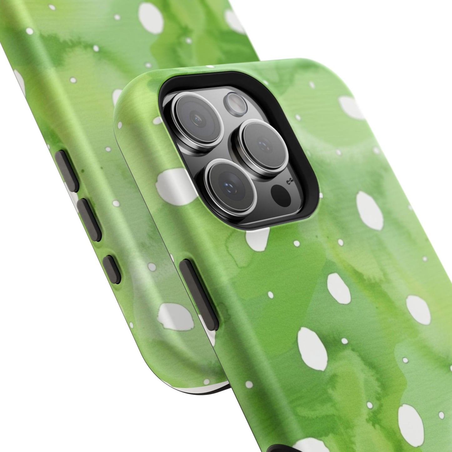 Green Watercolor Polka Dot Magnetic Impact Phone Case
