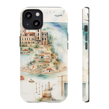 Hard Phone Case — Watercolor Fantasy Map Castle Design