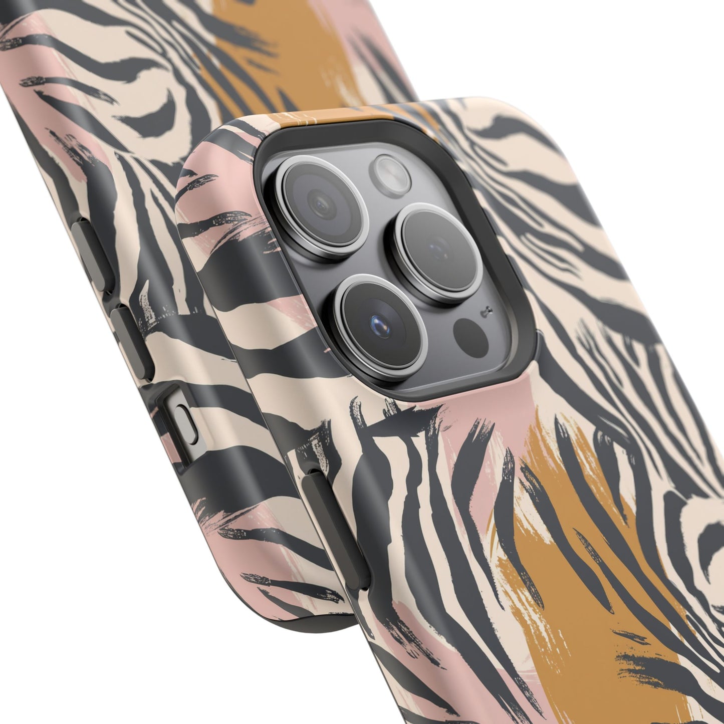 Zebra Brushstroke Magnetic Impact Phone Case,Africa Pattern