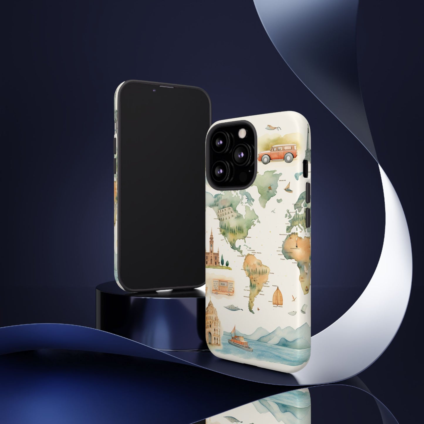 Hard Phone Case — Watercolor Fantasy Map Castle Design