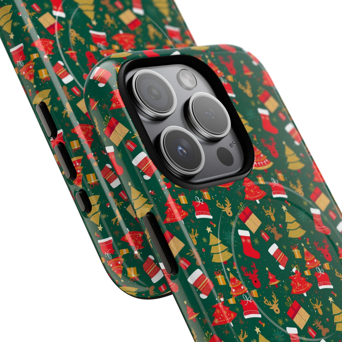 Christmas Tough Magnetic Phone Case | Festive Holiday Accessory | Cute Santa & Tree Design, Gift for Him/Her, Seasonal Tech